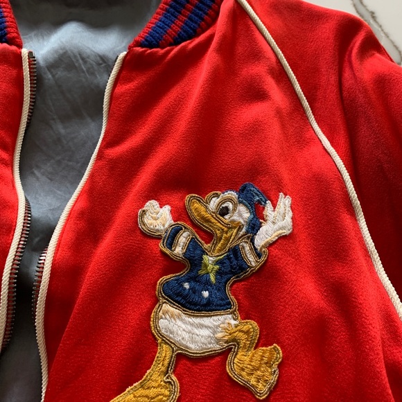 Gucci Silk Red Donald Duck Duchesse Jacket - Picture 2 of 7